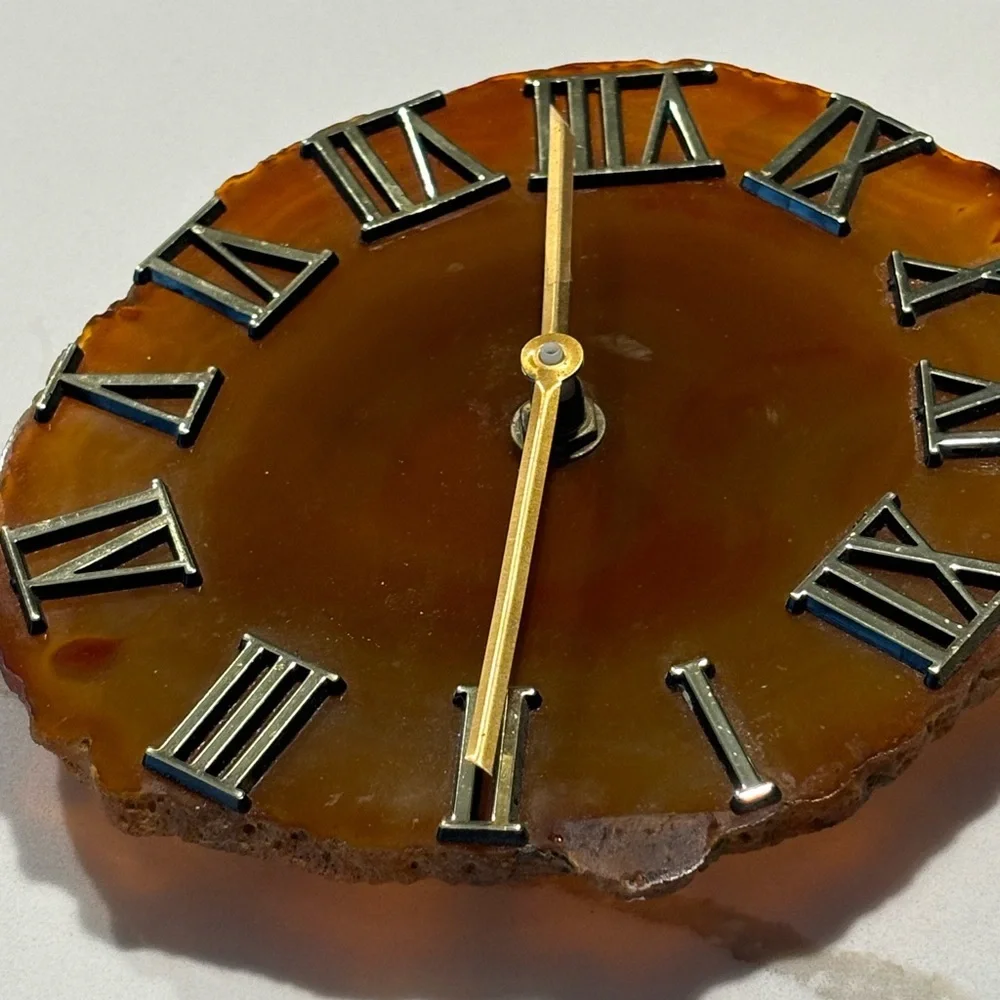 Vintage Agate Slice Clock